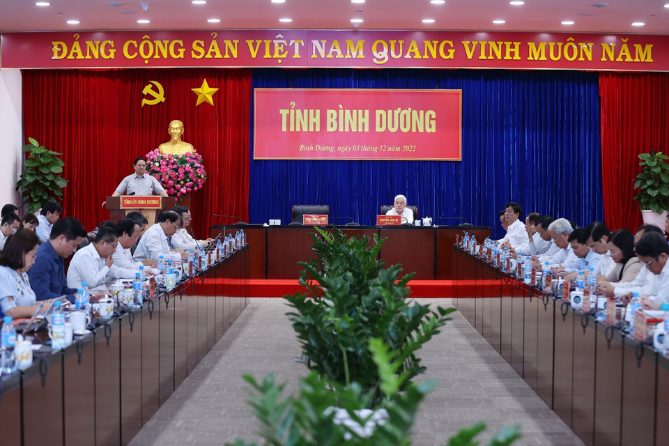 Quang cảnh buổi làm việc. (Ảnh: Dương Giang/TTXVN)