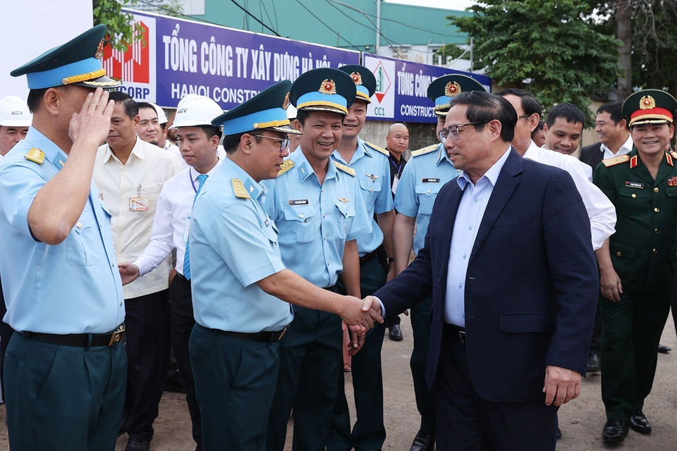  Thủ tướng Phạm Minh Chính đến dự Lễ khởi công Dự án xây dựng nhà ga hành khách T3 Cảng hàng không quốc tế Tân Sơn Nhất. (Ảnh: Dương Giang/TTXVN)