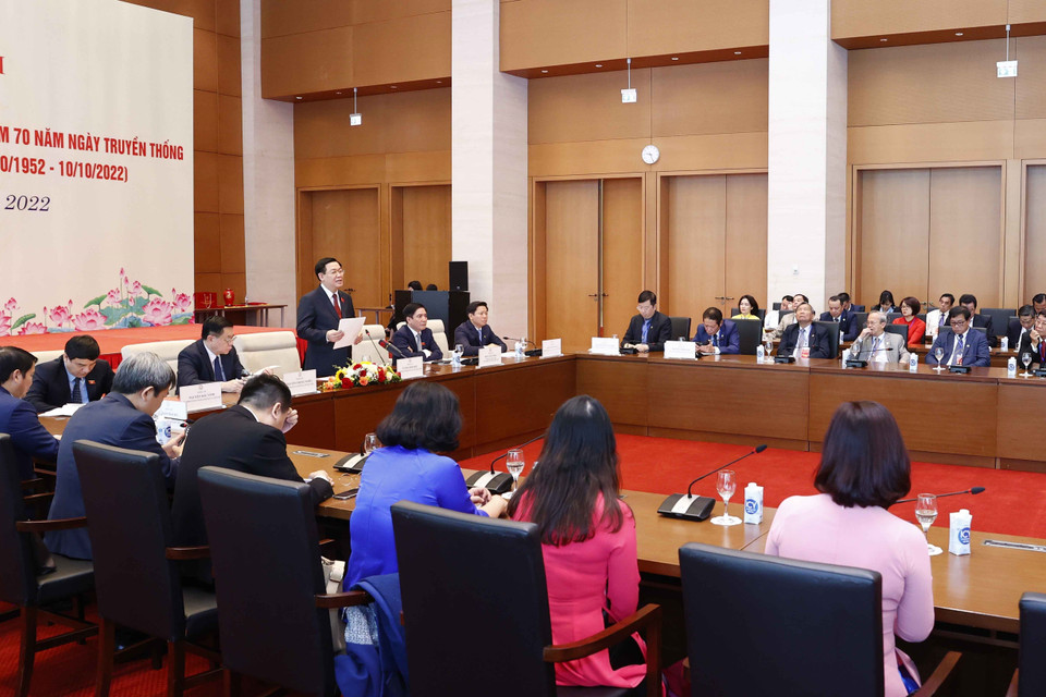  Quang cảnh buổi gặp mặt. (Ảnh: Doãn Tấn/TTXVN)