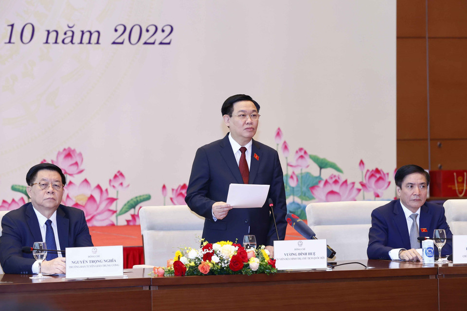  Chủ tịch Quốc hội Vương Đình Huệ phát biểu. (Ảnh: Doãn Tấn/TTXVN)