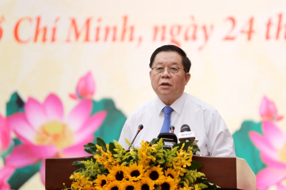 Trưởng Ban Tuyên giáo Trung ương Nguyễn Trọng Nghĩa phát biểu kết luận hội nghị. (Ảnh: Thành Chung/TTXVN)
