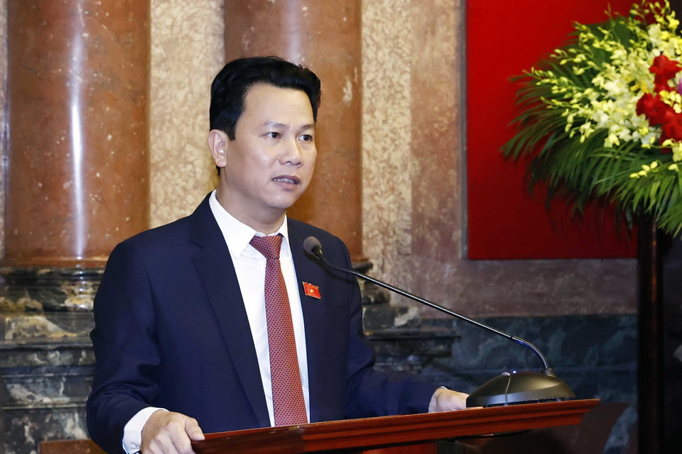 Ông Đặng Quốc Khánh, Bí thư Tỉnh ủy Hà Giang phát biểu. (Ảnh: Thống Nhất/TTXVN)