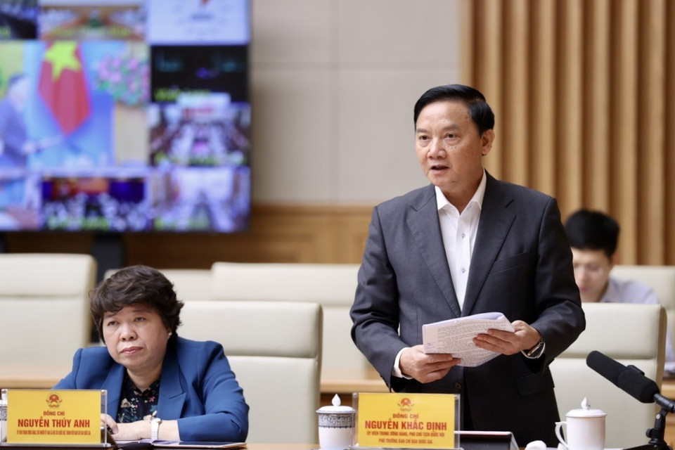 Phó Chủ tịch Quốc hội Nguyễn Khắc Định phát biểu. (Ảnh: Dương Giang/TTXVN)