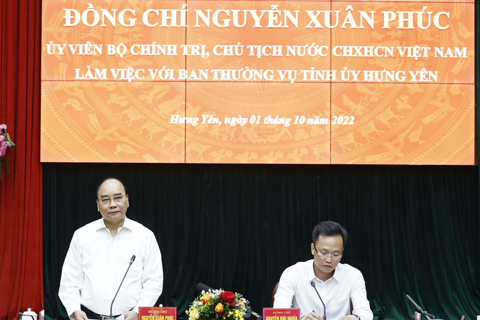 Chủ tịch nước Nguyễn Xuân Phúc phát biểu. (Ảnh: Thống Nhất/TTXVN)