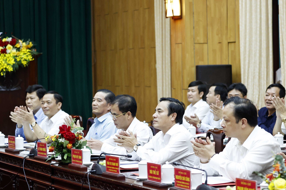 Các đại biểu dự buổi làm việc. (Ảnh: Thống Nhất/TTXVN)