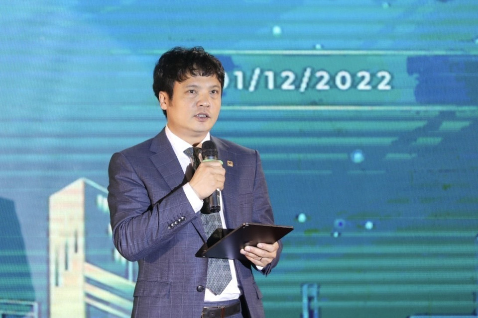 Ông Nguyễn Văn Khoa, Chủ tịch VINASA, Trưởng ban tổ chức giải thưởng phát biểu. (Ảnh: Minh Quyết/TTXVN)