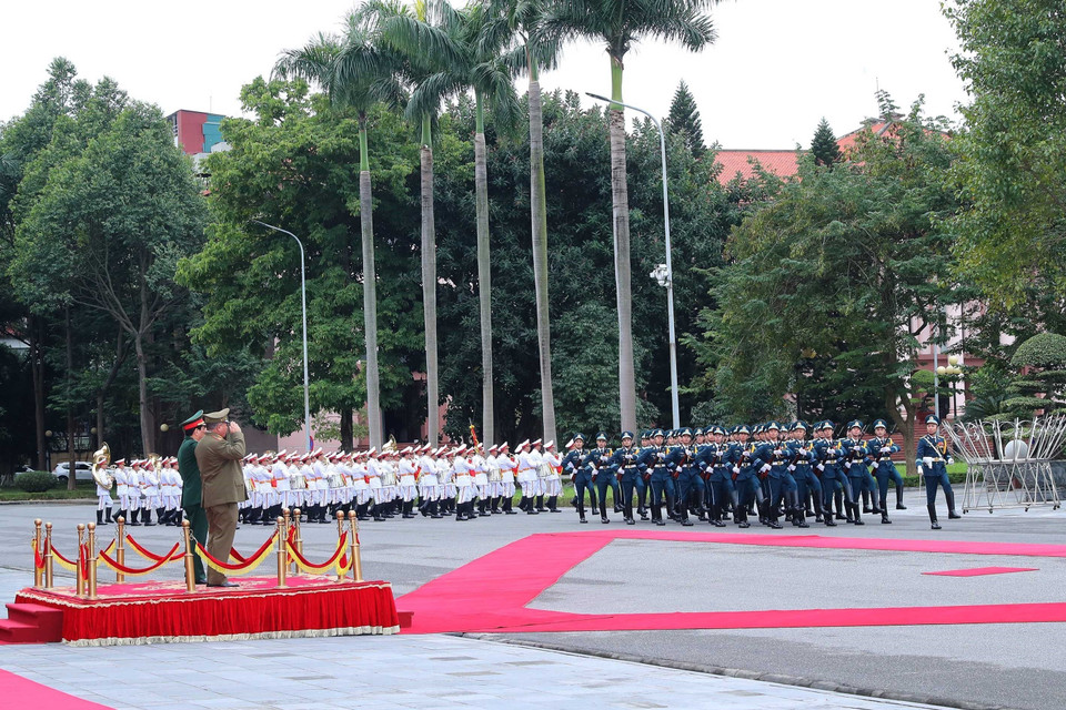 Quang cảnh lễ đón. (Ảnh: Trọng Đức/TTXVN)