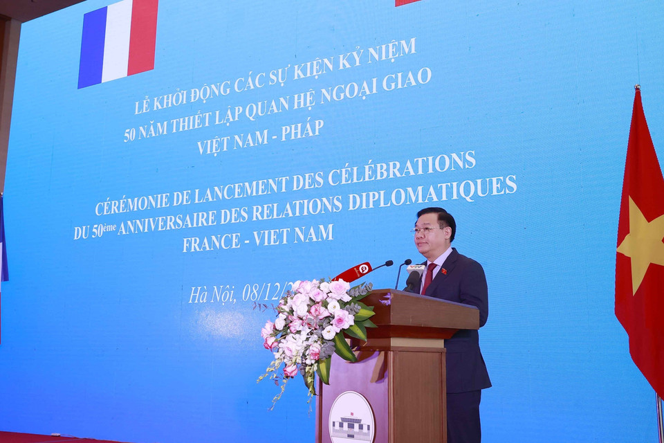 Chủ tịch Quốc hội Vương Đình Huệ phát biểu. (Ảnh: Doãn Tấn/TTXVN)