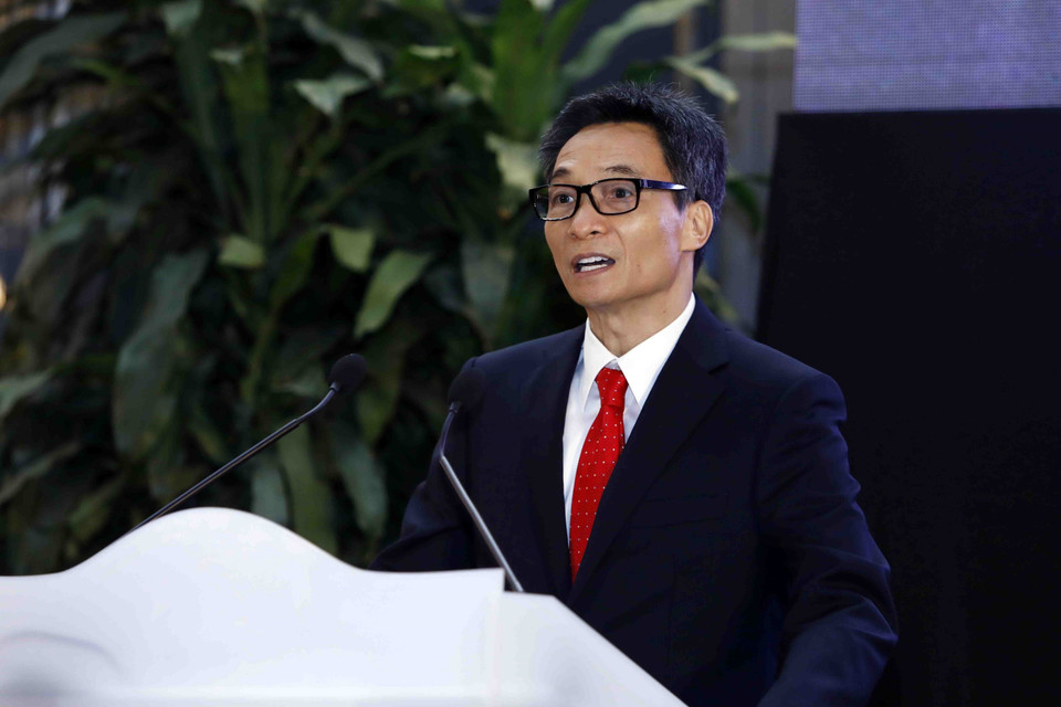 Phó Thủ tướng Vũ Đức Đam phát biểu tại Diễn đàn doanh nghiệp Việt Nam-Uganda. (Ảnh: An Đăng/TTXVN)