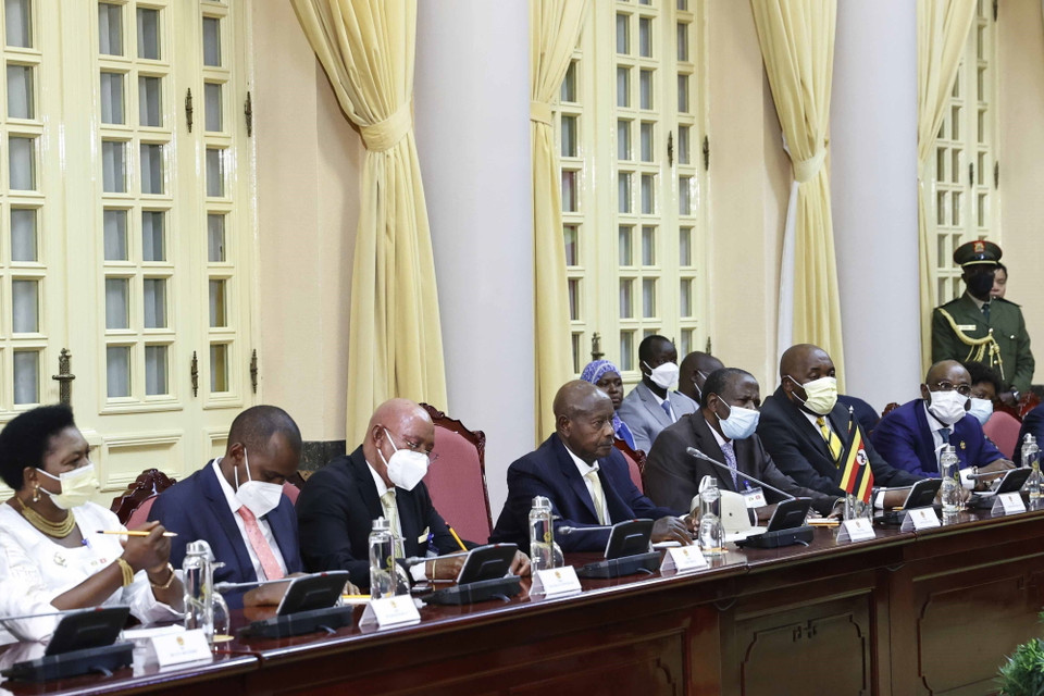 Tổng thống Uganda Yoweri Kaguta Museve phát biểu. (Ảnh: Thống Nhất/TTXVN)