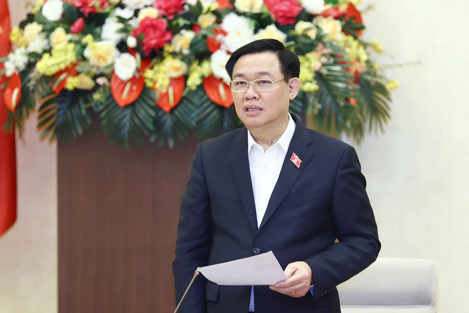 Chủ tịch Quốc hội Vương Đình Huệ phát biểu. (Ảnh: Doãn Tấn/TTXVN)