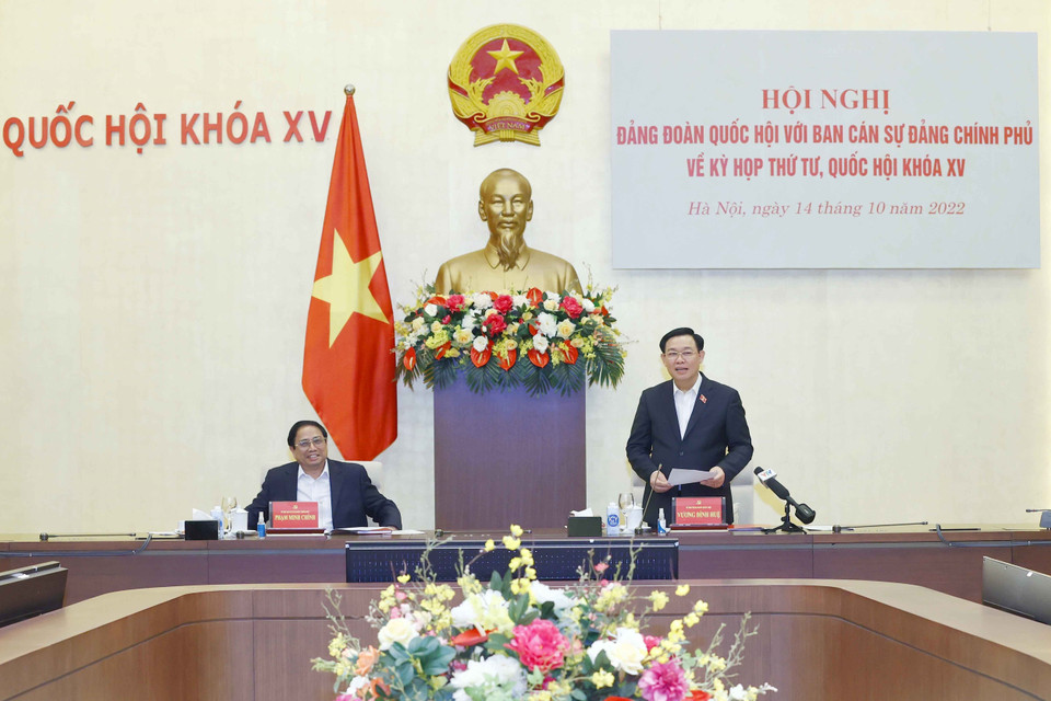 Chủ tịch Quốc hội Vương Đình Huệ phát biểu. (Ảnh: Doãn Tấn/TTXVN)