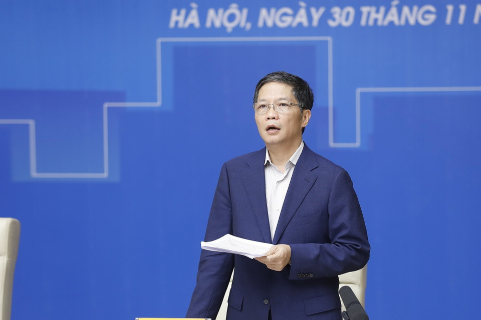 Trưởng Ban Kinh tế Trung ương Trần Tuấn Anh phát biểu. (Ảnh: Dương Giang/TTXVN)