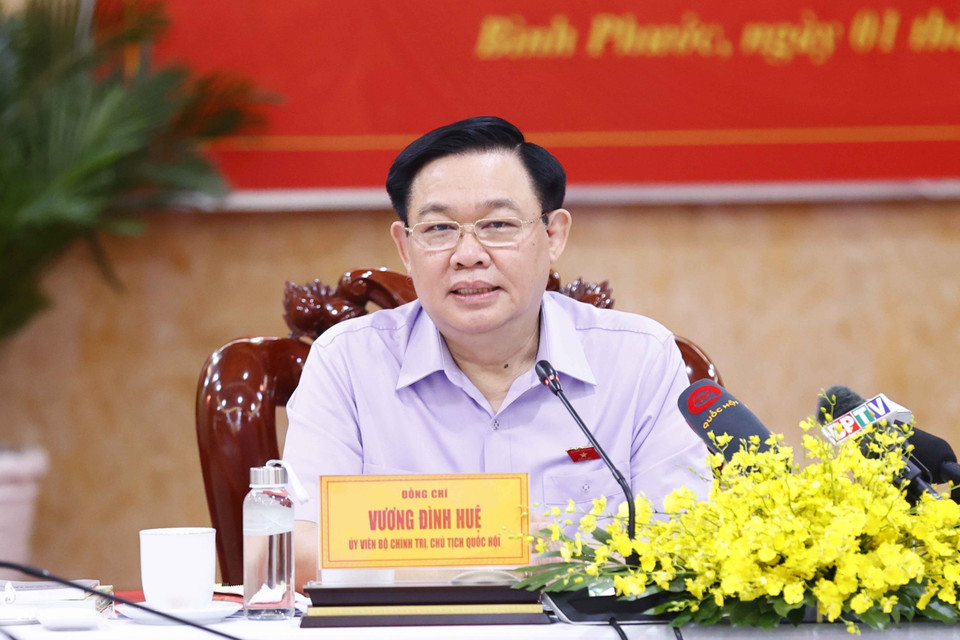 Chủ tịch Quốc hội Vương Đình Huệ phát biểu. (Ảnh: Doãn Tấn/TTXVN)