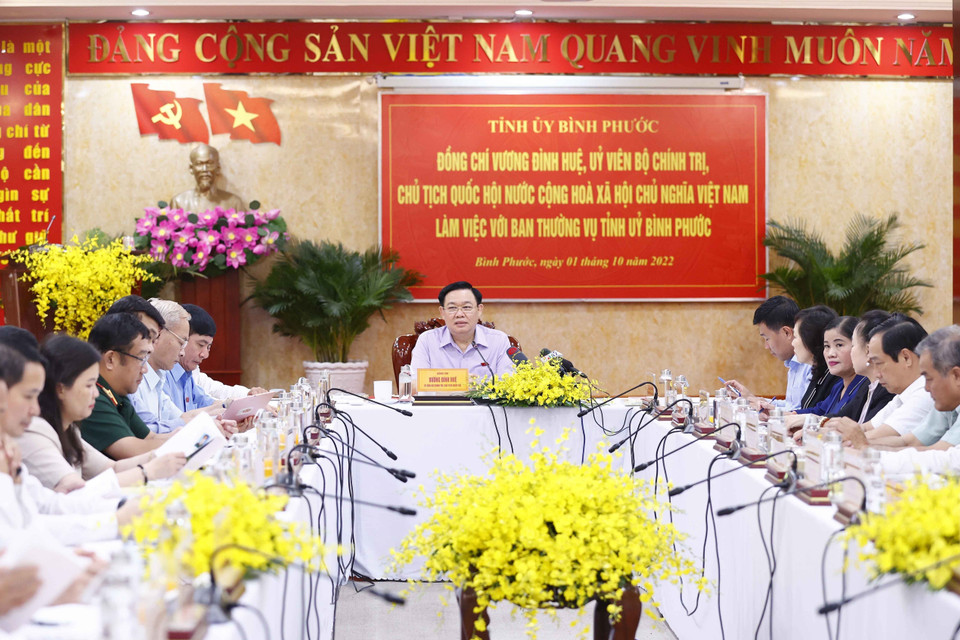 Chủ tịch Quốc hội Vương Đình Huệ phát biểu. (Ảnh: Doãn Tấn/TTXVN)