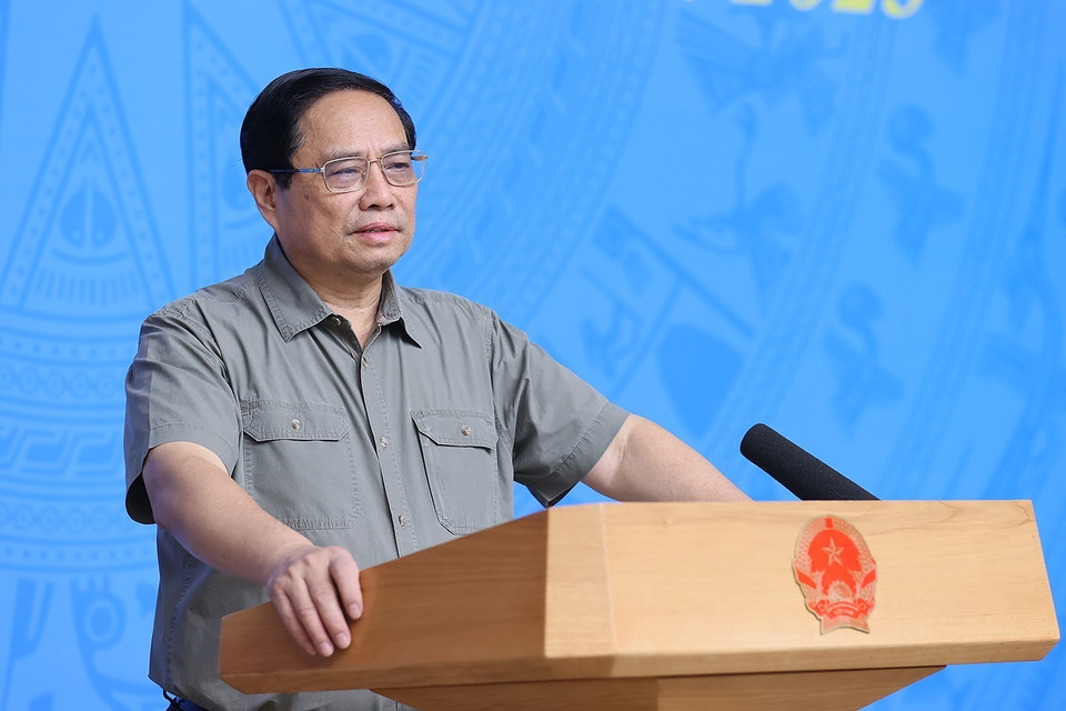 Thủ tướng Phạm Minh Chính chủ trì Hội nghị tổng kết công tác phòng, chống dịch COVID-19. (Ảnh: Dương Giang/TTXVN)