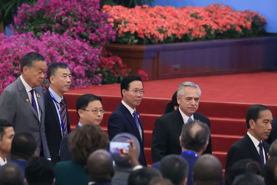 Chủ tịch nước Võ Văn Thưởng đến dự lễ khai mạc. (Ảnh: Thống Nhất/TTXVN)