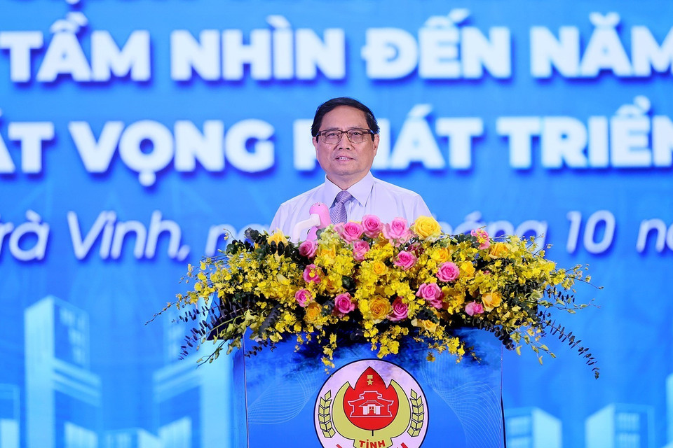 Thủ tướng Phạm Minh Chính phát biểu tại Hội nghị. (Ảnh: Dương Giang/TTXVN)