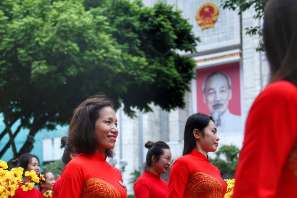 Lễ hội Áo dài Du lịch Hà Nội 2023 nhằm hướng tới mục tiêu phát triển, quảng bá du lịch Hà Nội nói riêng, Việt Nam nói chung. (Ảnh: Tuấn Đức/TTXVN)