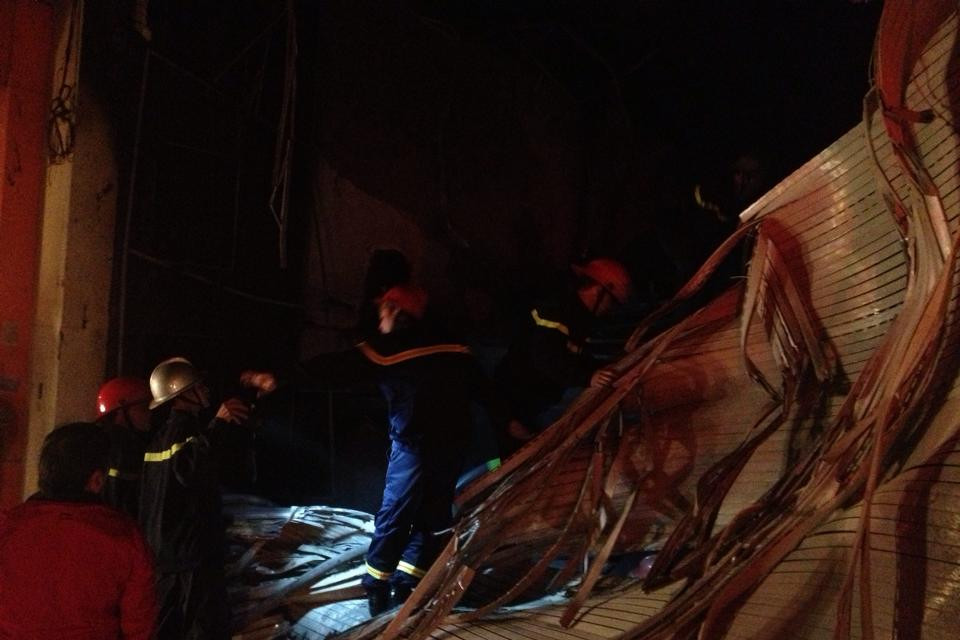 Hiện trường vụ cháy. (Ảnh: Minh Sơn/Vietnam+)