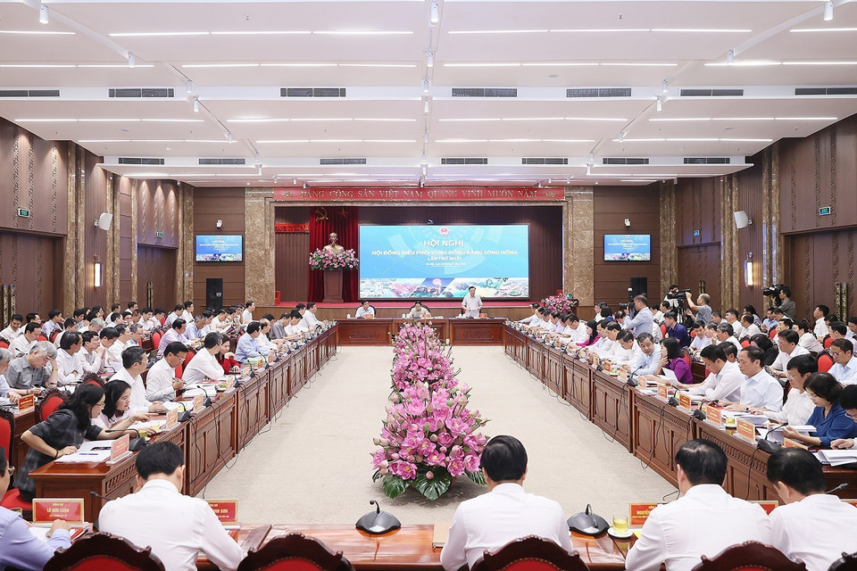 Hội nghị Hội đồng Điều phối Vùng Đồng bằng sông Hồng lần thứ nhất. (Ảnh: Dương Giang/TTXVN)