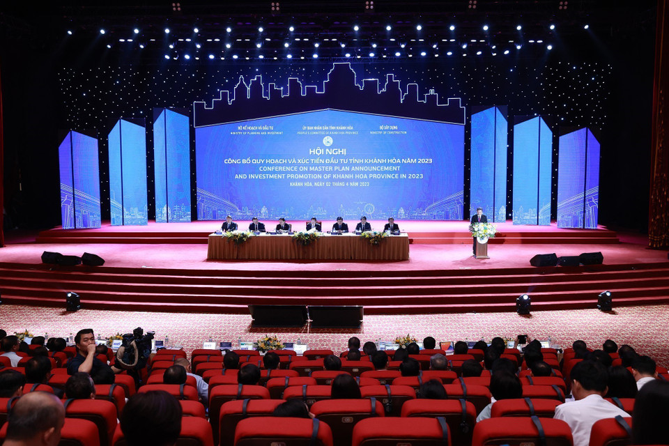 Hội nghị công bố quy hoạch và xúc tiến đầu tư tỉnh Khánh Hòa năm 2023. (Ảnh: Dương Giang/TTXVN)