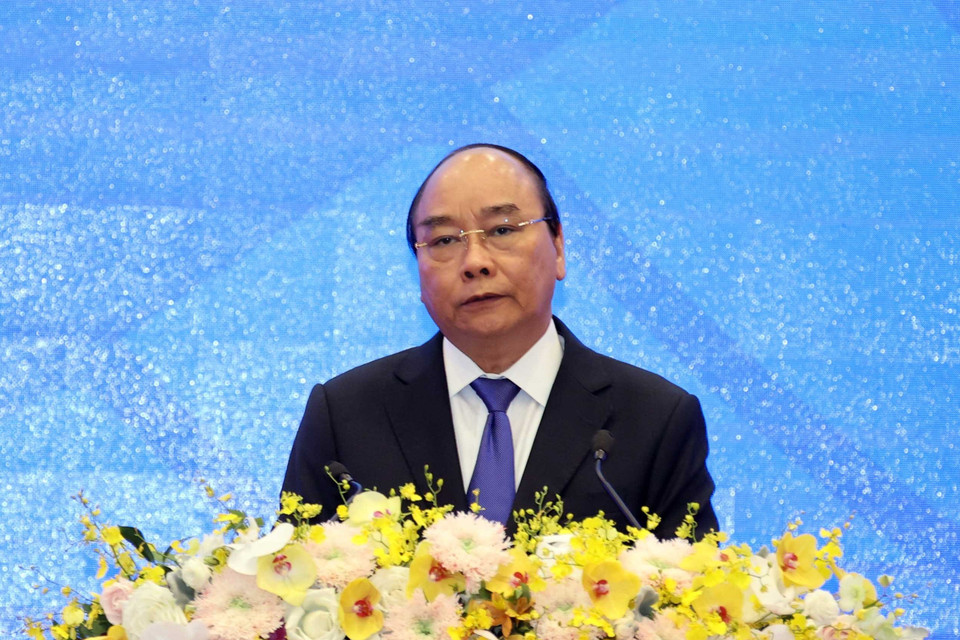 Thủ tướng Nguyễn Xuân Phúc, Chủ tịch ASEAN 2020 phát biểu. (Ảnh: Thống Nhất/TTXVN)