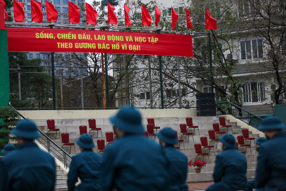 Năm 2021, Hà Nội được giao nhiệm vụ tuyển chọn hơn 4.000 thanh niên nhập ngũ thực hiện nghĩa vụ quân sự và công an nhân dân. (Ảnh: Minh Sơn/Vietnam+)