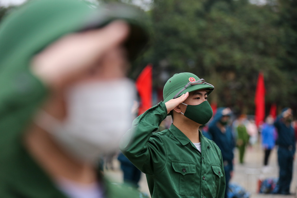 Chỉ tiêu tuyển chọn và gọi công dân nhập ngũ toàn thành phố là 4.554; trong đó, quân đội 3.500 và công an 1.054. (Ảnh: Minh Sơn/Vietnam+)