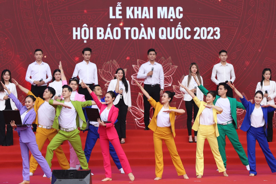 Lễ khai mạc Hội báo toàn quốc diễn ra sáng nay 17/3. (Ảnh: Hoài Nam/Vietnam+)