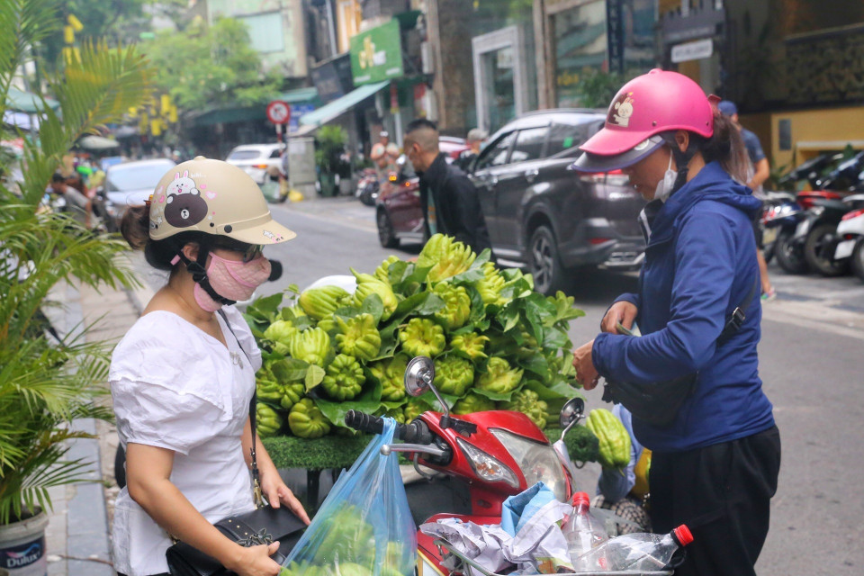 Quả Phật thủ được nhiều người dân lựa chọn cúng lễ Vu Lan.(Ảnh: Tuấn Đức/TTXVN)