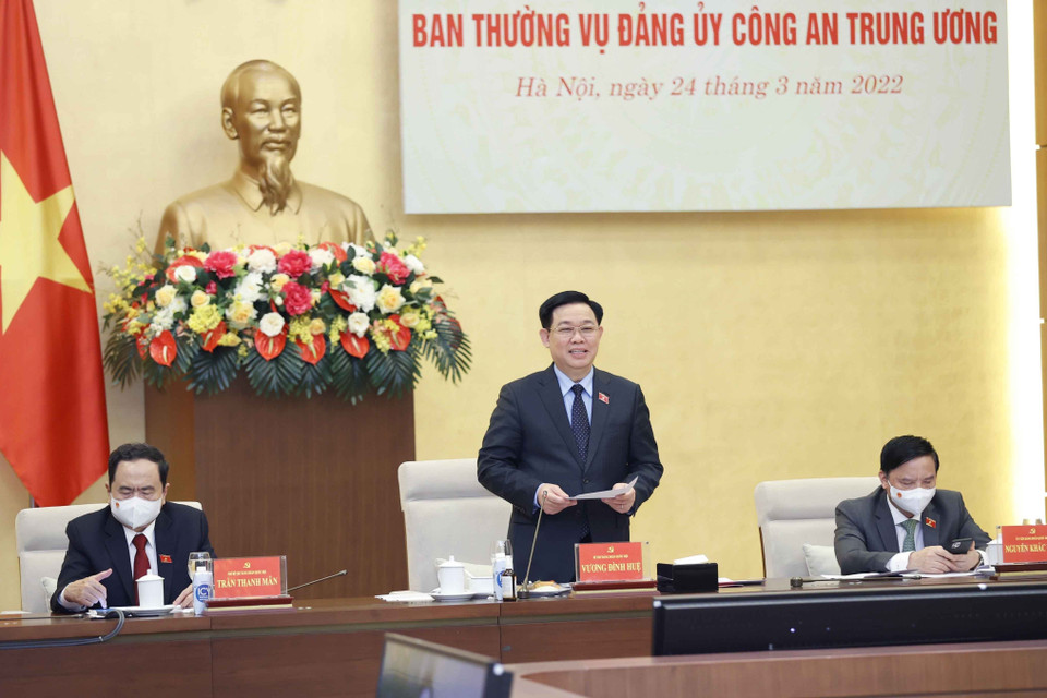 Chủ tịch Quốc hội Vương Đình Huệ phát biểu. (Ảnh: Doãn Tấn/TTXVN)