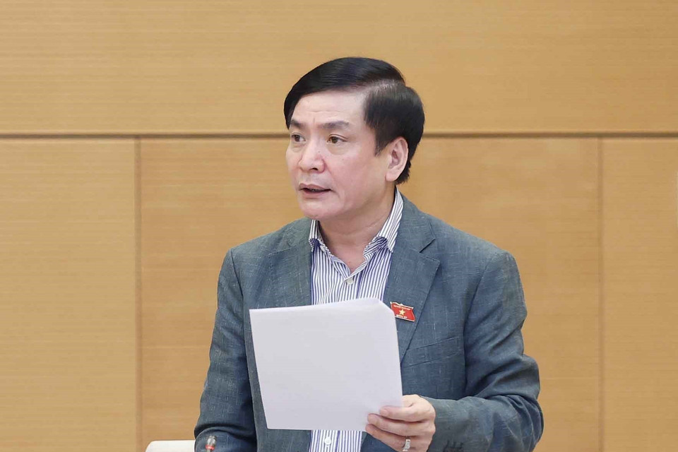Tổng thư ký Quốc hội, Chủ nhiệm Văn phòng Quốc hội Bùi Văn Cường phát biểu. (Ảnh: Doãn Tấn/TTXVN)