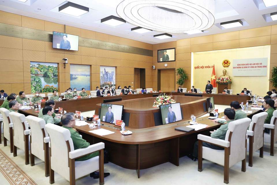 Quang cảnh cuộc làm việc. (Ảnh: Doãn Tấn/TTXVN)