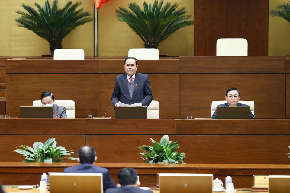 Phó Chủ tịch Thường trực Quốc hội Trần Thanh Mẫn phát biểu. (Ảnh: Doãn Tấn/TTXVN)