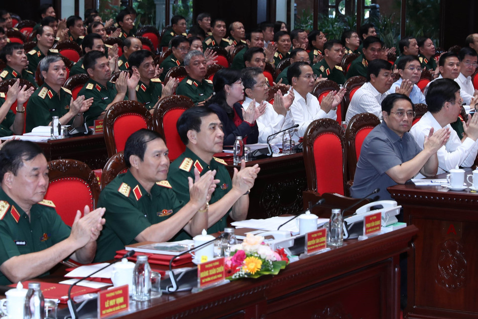 Thủ tướng Phạm Minh Chính và các đại biểu dự hội nghị. (Ảnh: Trọng Đức/TTXVN)