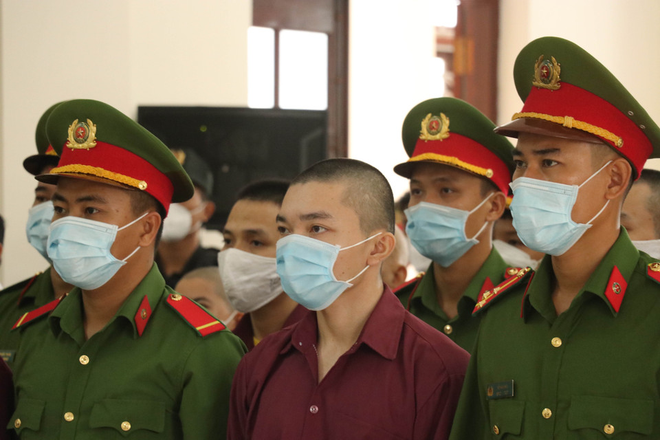 Các bị cáo có mặt tại phiên xét xử. (Ảnh: Bùi Giang/TTXVN)