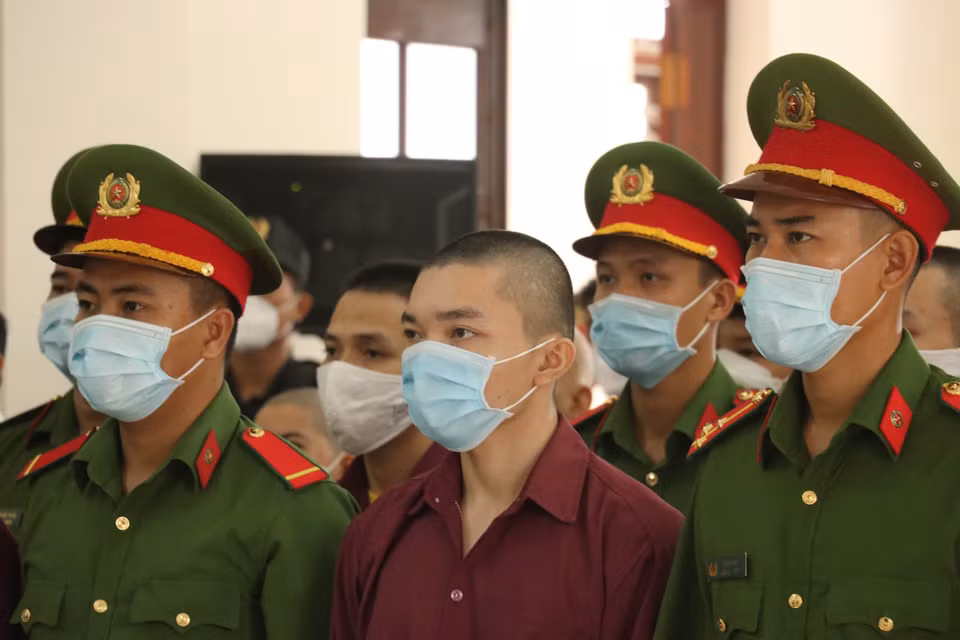 Các bị cáo có mặt tại phiên xét xử. (Ảnh: Bùi Giang/TTXVN)