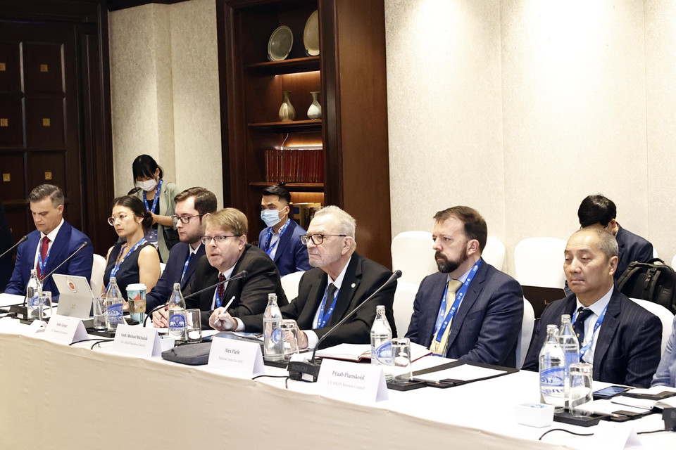 Chủ tịch nước Nguyễn Xuân Phúc dự Toạ đàm cấp cao Liên minh doanh nghiệp Hoa Kỳ-APEC. (Ảnh: Thống Nhất/TTXVN)