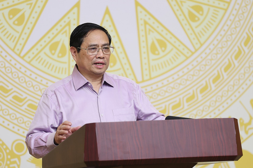 Thủ tướng Phạm Minh Chính phát biểu khai mạc hội nghị. (Ảnh: Dương Giang/TTXVN)