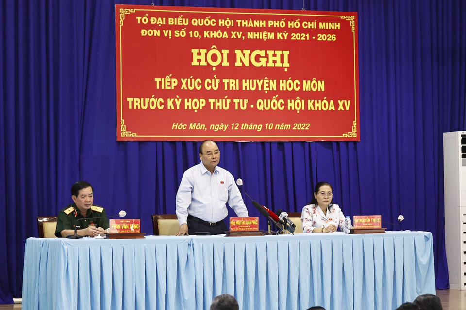 Chủ tịch nước Nguyễn Xuân Phúc phát biểu. (Ảnh: Thống Nhất/TTXVN)