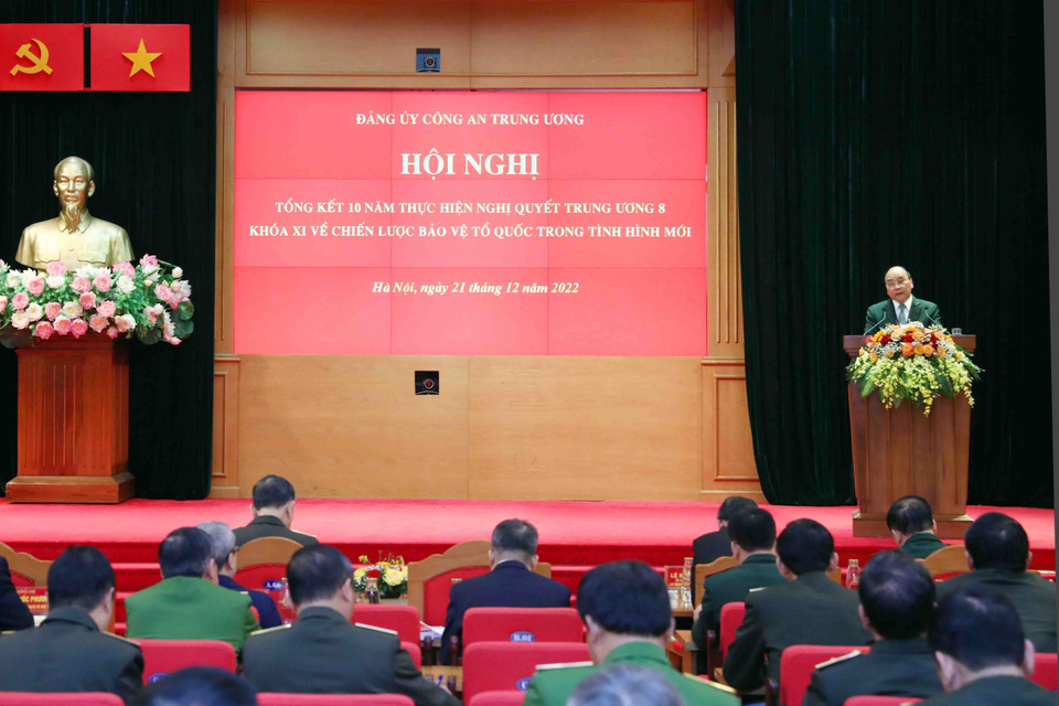 Chủ tịch nước Nguyễn Xuân Phúc phát biểu chỉ đạo. (Ảnh: Phạm Kiên/TTXVN)