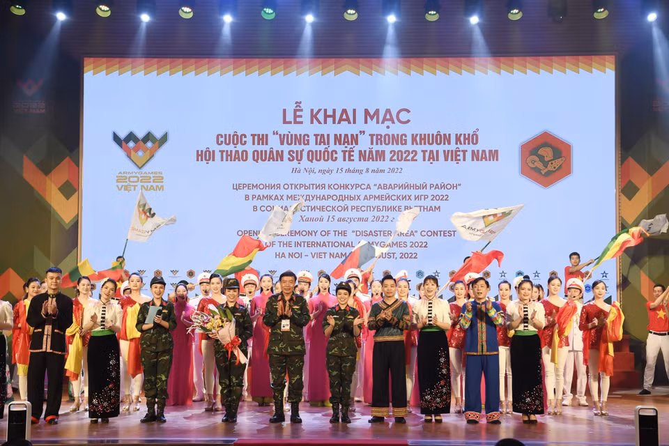 Chương trình nghệ thuật chào mừng lễ khai mạc. (Ảnh: TTXVN phát)