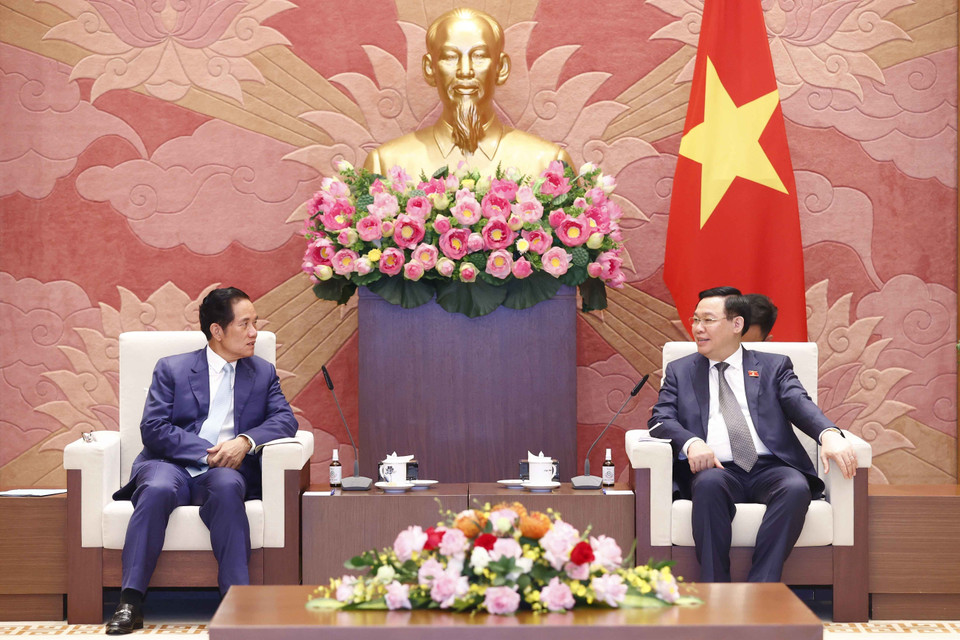 Chiều 6/9, tại Nhà Quốc hội, Chủ tịch Quốc hội Vương Đình Huệ đã tiếp Ngài Khuong Sreng, Đô trưởng Thủ đô Phnom Penh, Vương quốc Campuchia. (Ảnh: Doãn Tấn/TTXVN)