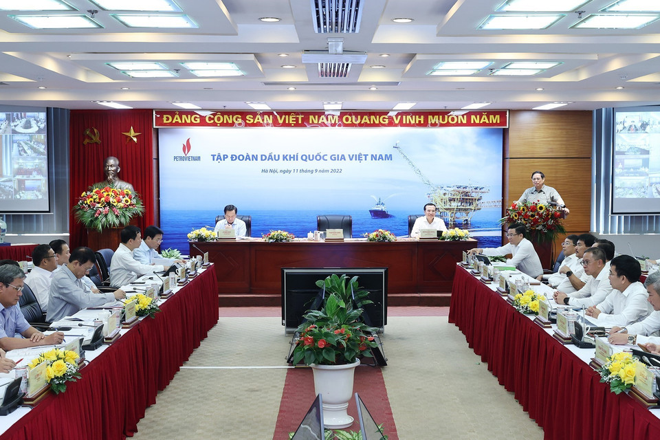 Quang cảnh buổi làm việc. (Ảnh: Dương Giang/TTXVN)