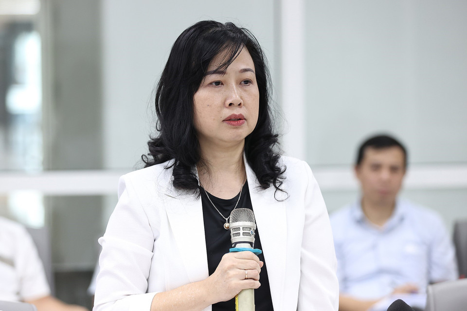 Quyền Bộ trưởng Bộ Y tế Đào Hồng Lan phát biểu. (Ảnh: Dương Giang/TTXVN)