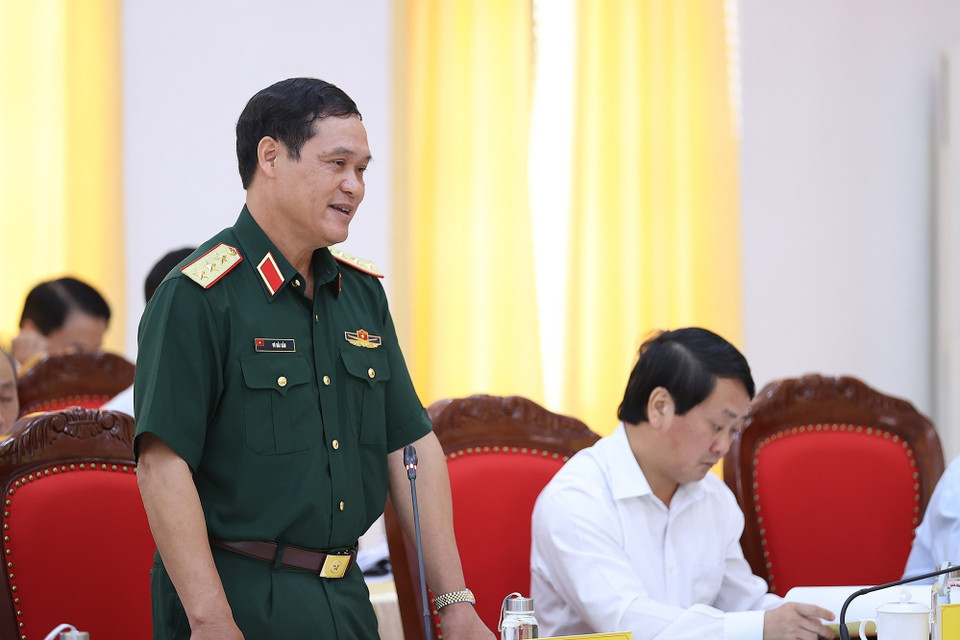 Thượng tướng Vũ Hải Sản, Thứ trưởng Bộ Quốc phòng phát biểu. (Ảnh: Dương Giang/TTXVN)