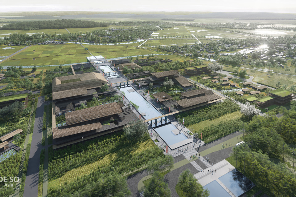 Phối cảnh quy hoạch bảo tồn, tôn tạo Khu lưu niệm Chủ tịch Hồ Chí Minh. (Nguồn: Vietnam+)