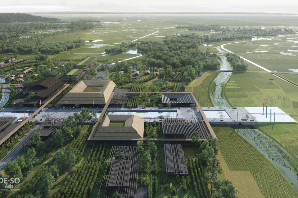 Phối cảnh quy hoạch bảo tồn, tôn tạo Khu lưu niệm Chủ tịch Hồ Chí Minh. (Nguồn: Vietnam+)