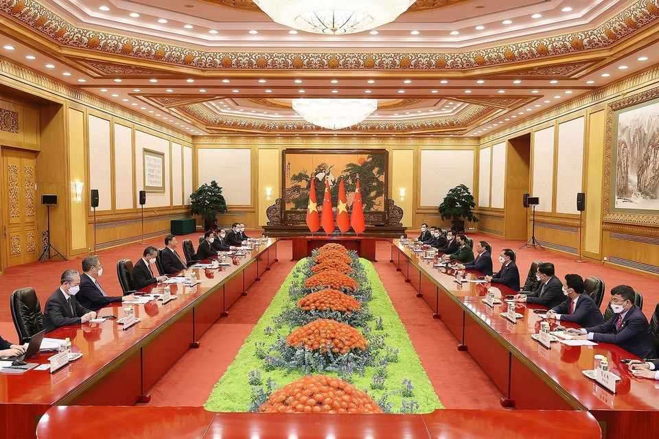 Tổng Bí thư, Chủ tịch Tập Cận Bình mong muốn hai bên tăng cường tuyên truyền về tình hữu nghị Trung-Việt, sớm tổ chức Đại liên hoan Thanh niên, Gặp gỡ Hữu nghị Thanh niên, để tăng cường hiểu biết, nhất là giữa thế hệ trẻ hai nước. (Ảnh: Dương Giang/TTXVN)